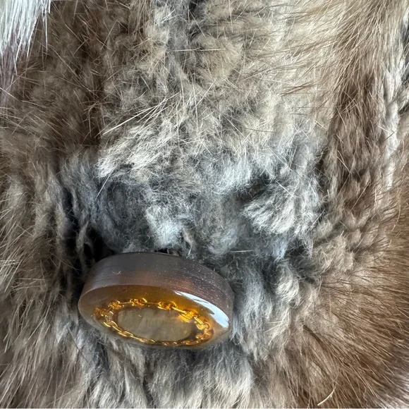 Vintage 70s Penny Lane Raccoon Fur Coat Fox Collar XS/S Longline Boho Statement - Picture 9 of 16